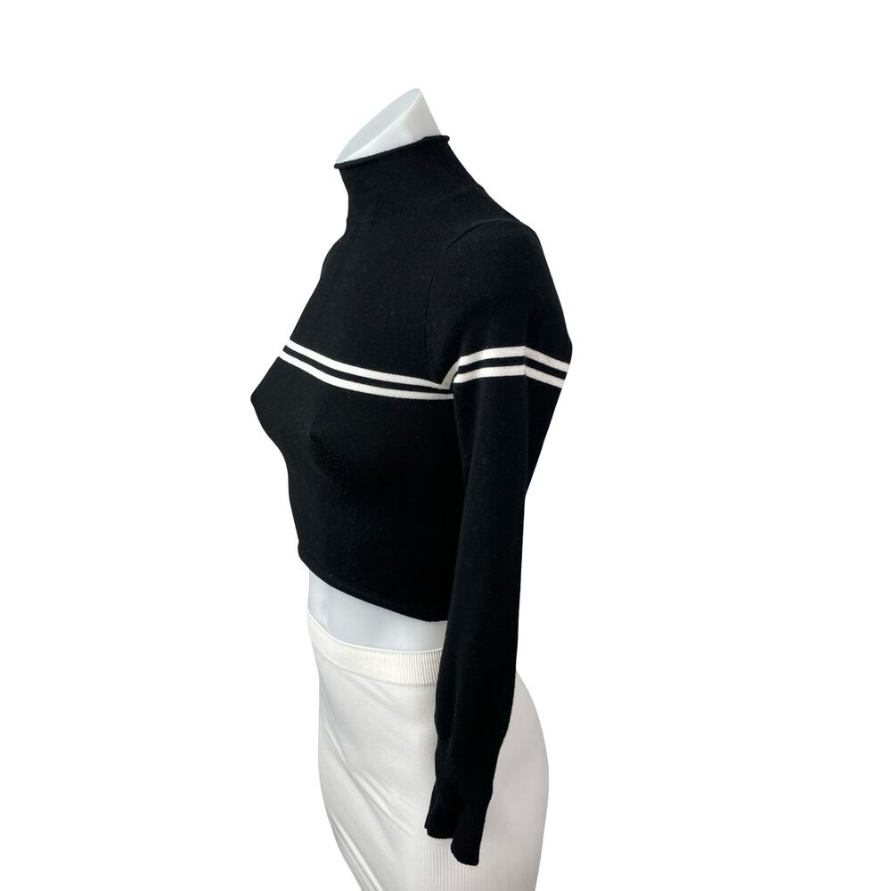 Urban Outfitters Angelo Striped Mock Neck Long Sleeve Crop Jumper Sweater Top XS - Picture 2 of 6